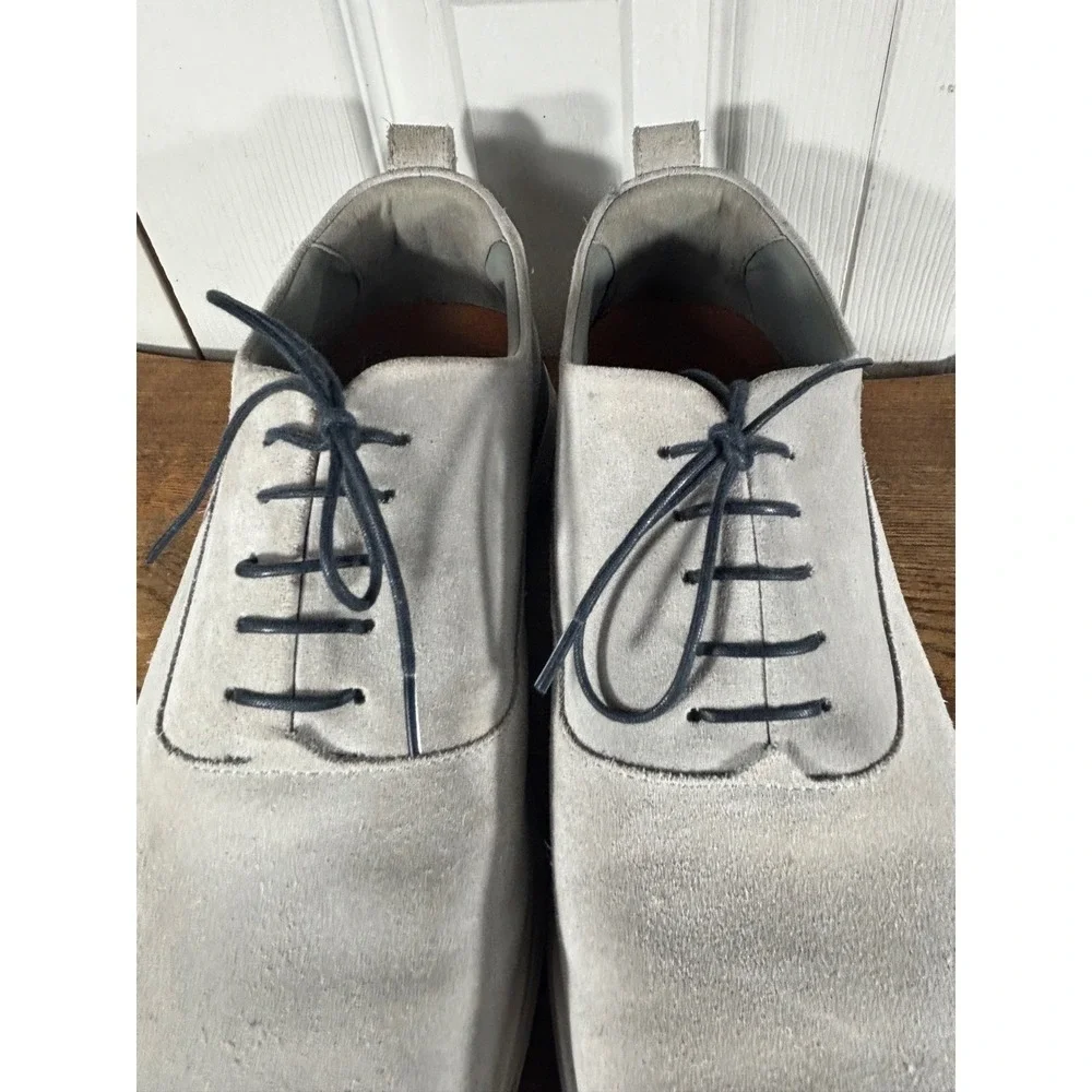 Wolf & Shepherd Gray Suede Leather‎ Lace Up Dress Shoes Comfort Size 11.5M